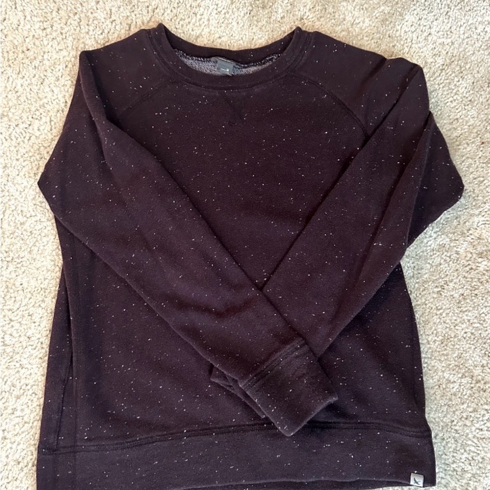 Eddie Bauer Burgundy and White Speckled Top
